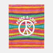 Couverture Polaire Paix et amour Tie Dye Stripes (Devant)
