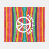 Couverture Polaire Paix et amour Tie Dye Stripes (Devant (Horizontal))