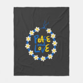 Couverture Polaire Paix et amour Ukraine Fleur Wreath (Devant)
