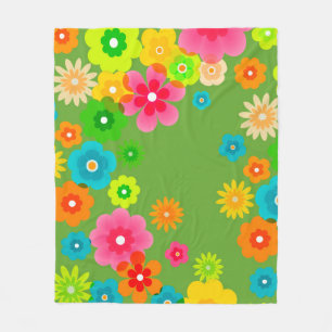 Couverture Polaire Paix rétro Boho coloré de hippie chic