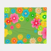 Couverture Polaire Paix rétro Boho coloré de hippie chic (Devant (Horizontal))