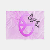 Couverture Polaire Paix rose (Devant (Horizontal))
