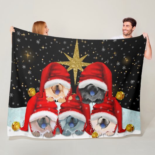 Couverture Polaire PAIX SUR TERRE 5 ombres Toison Blanche (En situation)