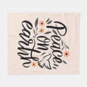 Couverture Polaire Paix sur Terre Design Floral (Devant (Horizontal))