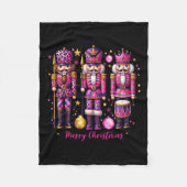 Couverture Polaire Pajama de Noël 2024 de Noël rose Léopard (Devant)