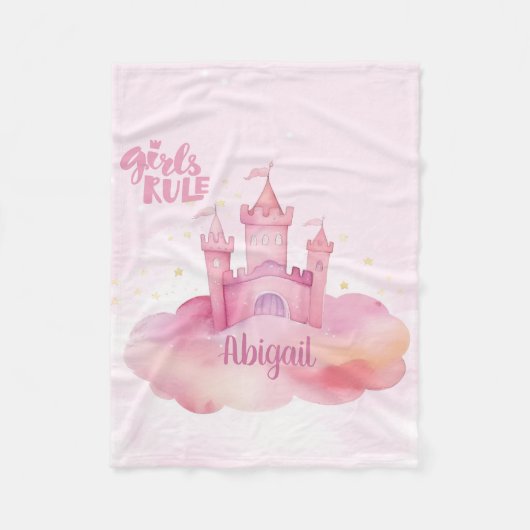 Couverture Polaire Palais des filles sur l'aquarelle Cloud rose (Devant)