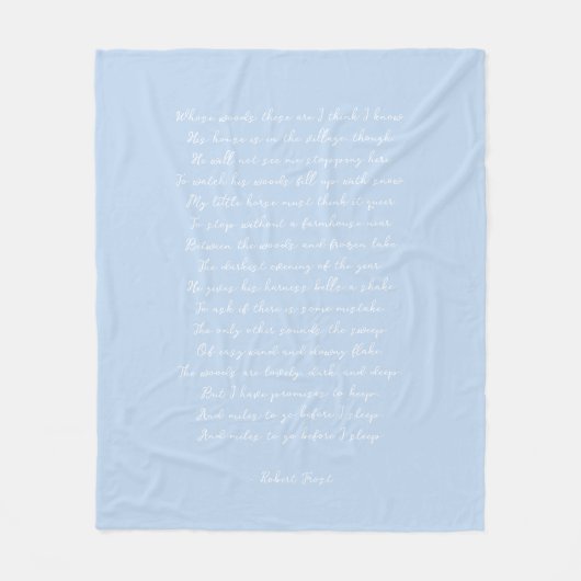 Couverture Polaire Pale Blue Custom Poem Song Lyric Quote  (Devant)