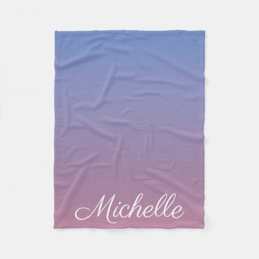 Couverture Polaire Pale rose et bleu dégradé ombre (Devant)