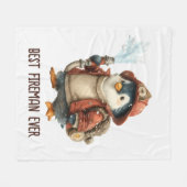 Couverture Polaire Palette de ping-pong de pompier manchot d'hiver (Devant (Horizontal))