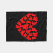 Couverture Polaire Pallon Dog Lover Funny Love Heart Pallon Valentine (Devant (Horizontal))