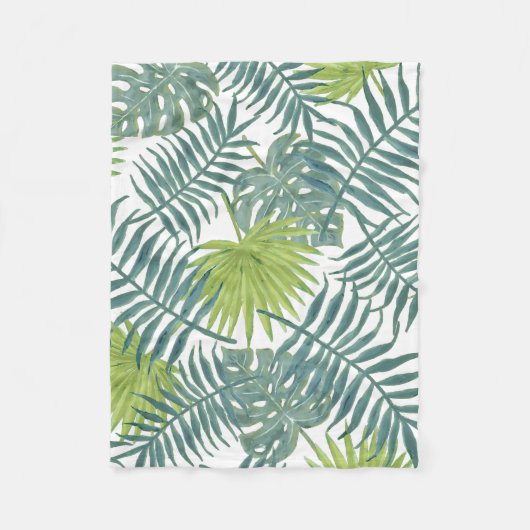 Couverture Polaire Palm Tree Fronds Peinture hawaïenne (Devant)