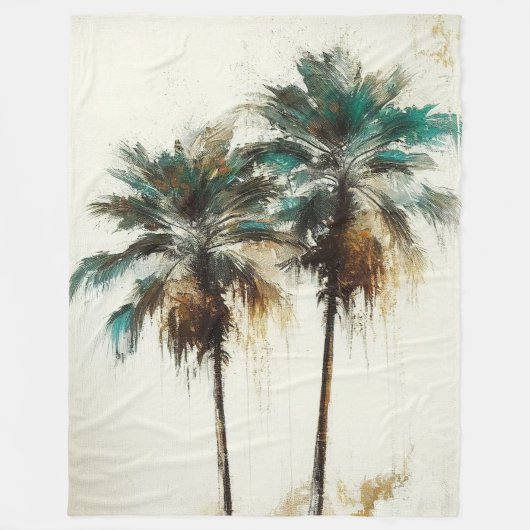 Couverture Polaire Palm Tree Tropical Fleece Blanket (Devant)