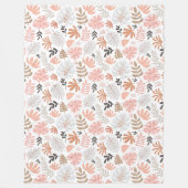 Couverture Polaire palme rose brun feuille (Devant)