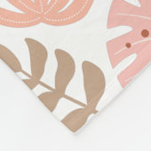 Couverture Polaire palme rose brun feuille (Coin)