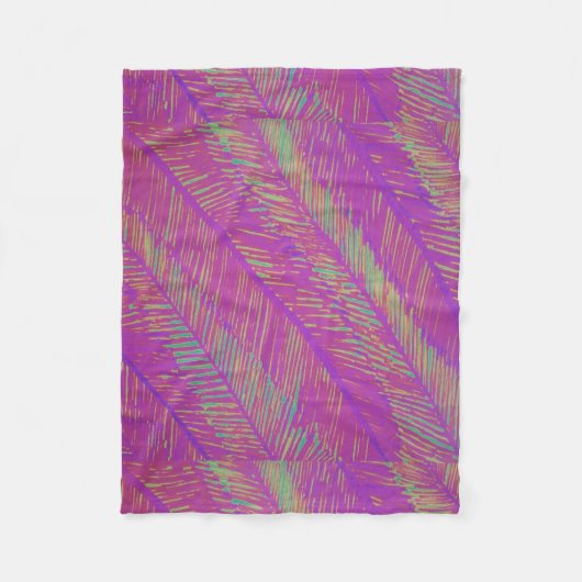 Couverture Polaire Palmes violettes Été Neon (Devant)