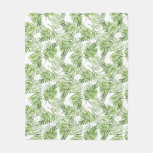 Couverture Polaire Palmettes vertes (Devant)