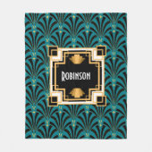 Couverture Polaire Palmetto Art Déco Monogramme (Devant)