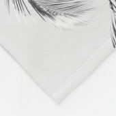 Couverture Polaire Palmier Feuille Noir Blanc (Coin)