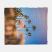 Couverture Polaire Palmier sous ciel bleu (Devant (Horizontal))