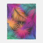 Couverture Polaire Palmier tropical Feuille Jungle Rainbow (Devant)