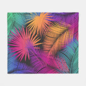 Couverture Polaire Palmier tropical Feuille Jungle Rainbow (Devant (Horizontal))
