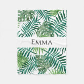 Couverture Polaire Palmier tropical Feuille Nom de la verdure (Devant)