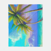 Couverture Polaire Palmiers à la tombée de nuit Tropical (Devant)