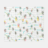 Couverture Polaire Palmiers d'aquarelle (Devant (Horizontal))