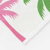 Couverture Polaire Palmiers de preppy Monogramme Blanche en polaire (Coin)