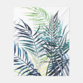 Couverture Polaire Palmiers Twilight - Feuilles tropicaux (Devant)