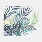 Couverture Polaire Palmiers Twilight - Feuilles tropicaux (Devant (Horizontal))