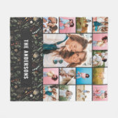 Couverture Polaire Pampas minimale moderne botanique noire 15 photo (Devant (Horizontal))