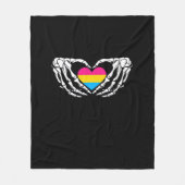 Couverture Polaire Pan Pride Skeleton Halloween Pan Goth Heart (Devant)