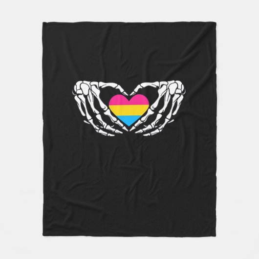 Couverture Polaire Pan Pride Skeleton Halloween Pan Goth Heart (Devant)
