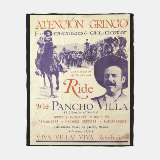 Couverture Polaire Pancho Villa 🔥 Héros Général Mexicain (Devant)