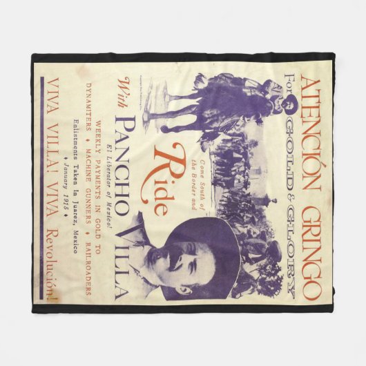 Couverture Polaire Pancho Villa 🔥 Héros Général Mexicain (Devant (Horizontal))