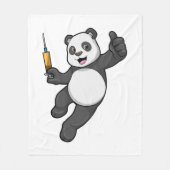 Couverture Polaire Panda à la vaccination avec seringue (Devant)