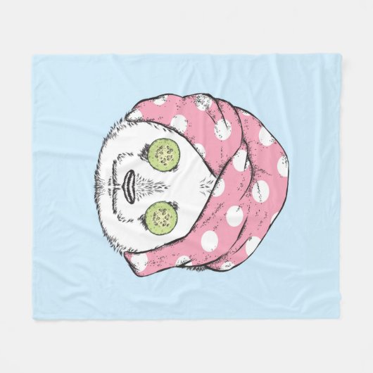 Couverture Polaire Panda au spa (Devant (Horizontal))