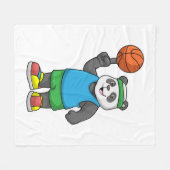 Couverture Polaire Panda aux sports avec basket-ball (Devant (Horizontal))