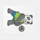 Couverture Polaire Panda aux sports avec volleyball (Devant (Horizontal))