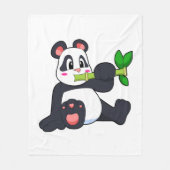 Couverture Polaire Panda avec bambou (Devant)