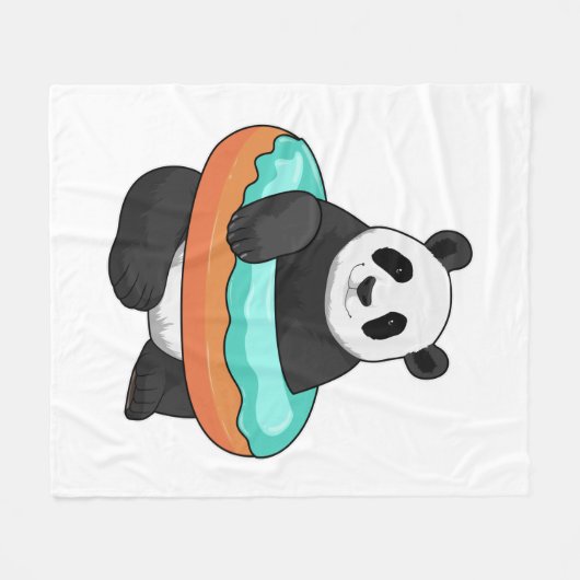 Couverture Polaire Panda avec Donut (Devant (Horizontal))