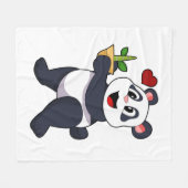 Couverture Polaire Panda avec fleur de bambou (Devant (Horizontal))
