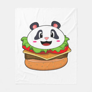 Couverture Polaire Panda avec hamburger