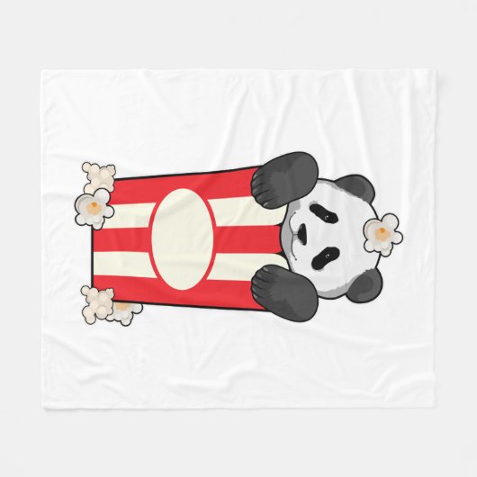 Couverture Polaire Panda avec Popcorn (Devant (Horizontal))