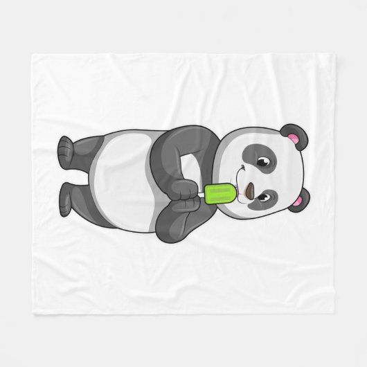 Couverture Polaire Panda avec Popsicle (Devant (Horizontal))