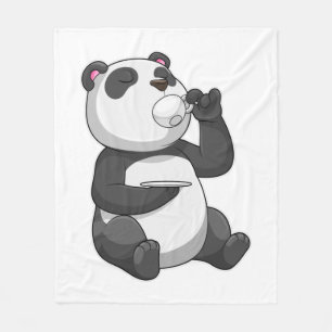 Couverture Polaire Panda avec Tea Cup