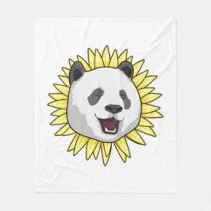 Couverture Polaire Panda avec tournesol
