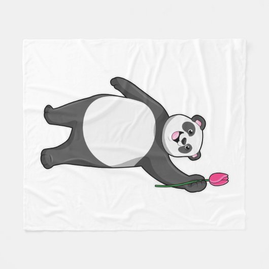 Couverture Polaire Panda avec Tulipe (Devant (Horizontal))
