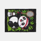 Couverture Polaire Panda Badminton Exhaussé - Funny mignonne Shuttle  (Devant (Horizontal))